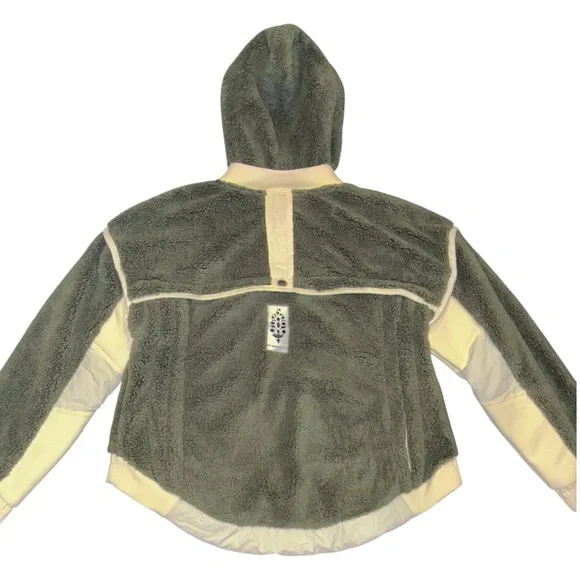 Last 2! NWT Free People x FP Movement Trail Bender Fleece Hooded Jacket Seagrass - Picture 7 of 15